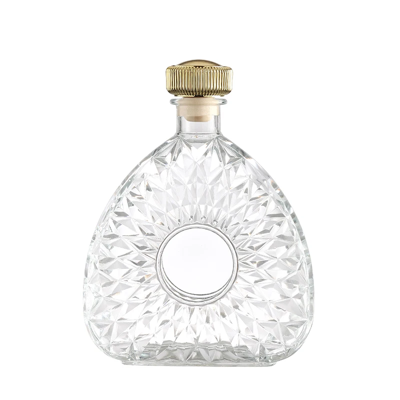 Hot Selling customize wholesale 250ml 750ml clear empty glass whisky bottle