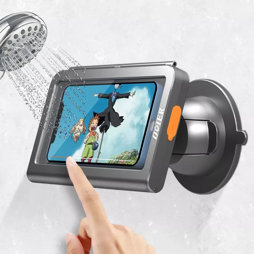 Moisture-proof bath flexible 360 rotating shower phone holder waterproof arm wall mounted holder waterproof mobile phone holder