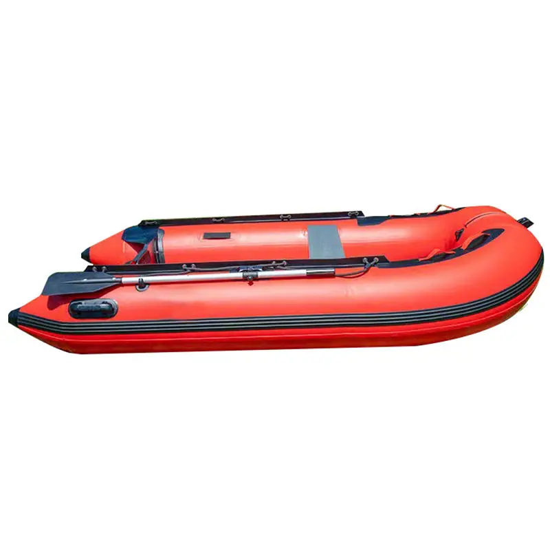 2.3m-5.2m PVC Inflatable Boat with Aluminum Rafting Water Safety Rubber Boat with Paddles