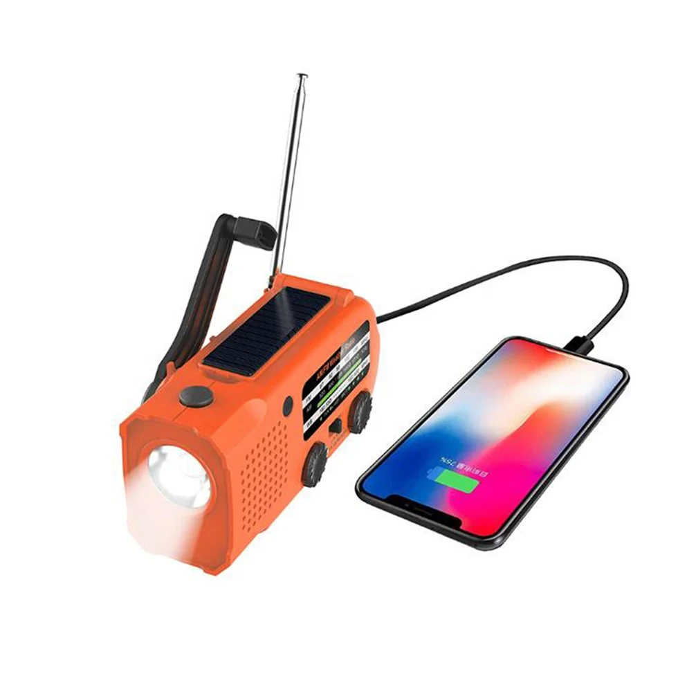high quality noaa alert weather radio solar power bank with ear jack USB port