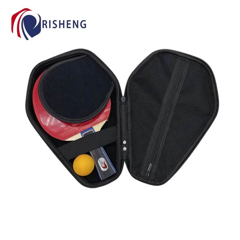 Risheng Colorful Pu Carrying Ping Pong Paddles Bats Bag EVA Table Tennis Rackets Hard Case for Training and Competition