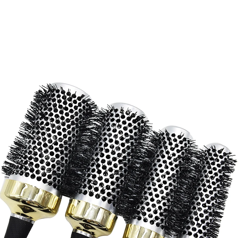 Beauty Salon Barbershop Thermal Wavy Curly Blow Pro Natural Boar Bristles Hair Ceramic Round Brush