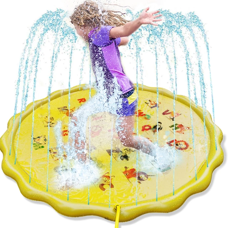 
170cm Inflatable Spray Water Cushion Summer Kids Pets Play Water Mat Pet Sprinkler Play Toys Outdoor Tub Dog Swimming Pool 