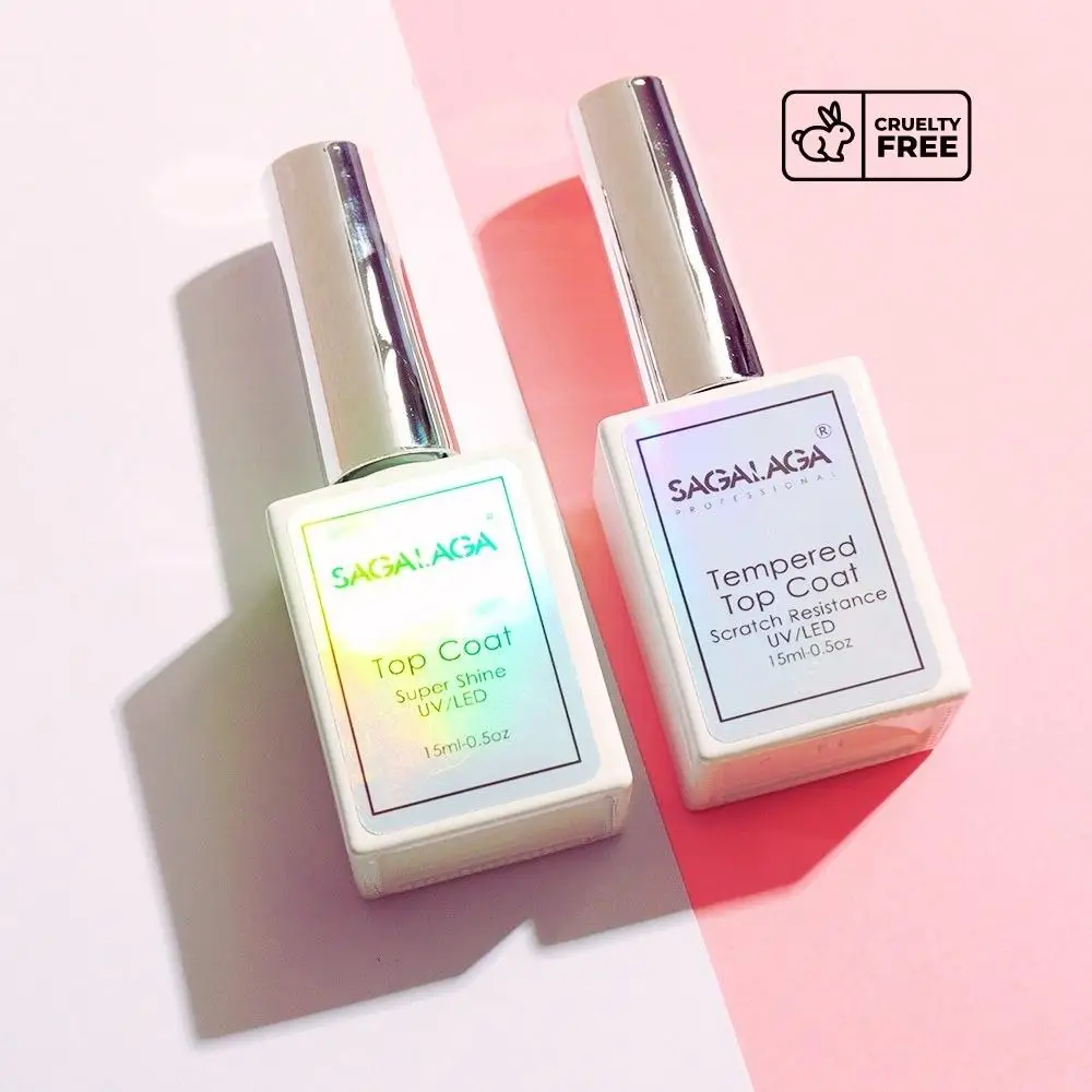 No Wipe Top Coat Glossy Shine Finish Long Lasting 15ml Soak Off Nail Clear UV Nail Lamp Gel Nail Polish Top coat Wholesale