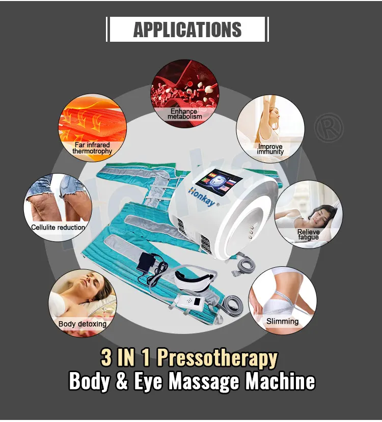 Air pressure pressoterapia device/Presoterapie Lymphatic Drainage/Pressotherapy Machine