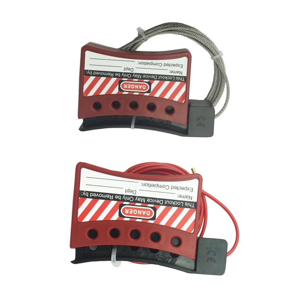 High Security  LOTO Industrial Safety Adjustable 5 Holes Lock Stainless Steel Wire Cable Lockout