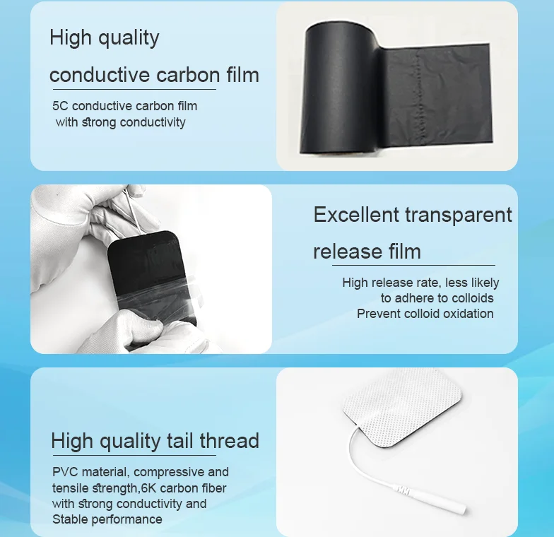 40*60mm Factory Price Physiotherapy Electrodes Pad Tense Unit Replacement Vibrating Tens Pad