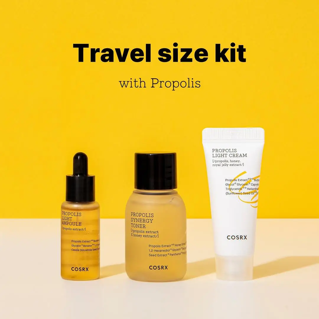 Korean Skin Care Cosmetics Propolis Extract Travel Set Cosrx Products Wholesale Full Fit Propolis Honey Glow Kit - 3 step