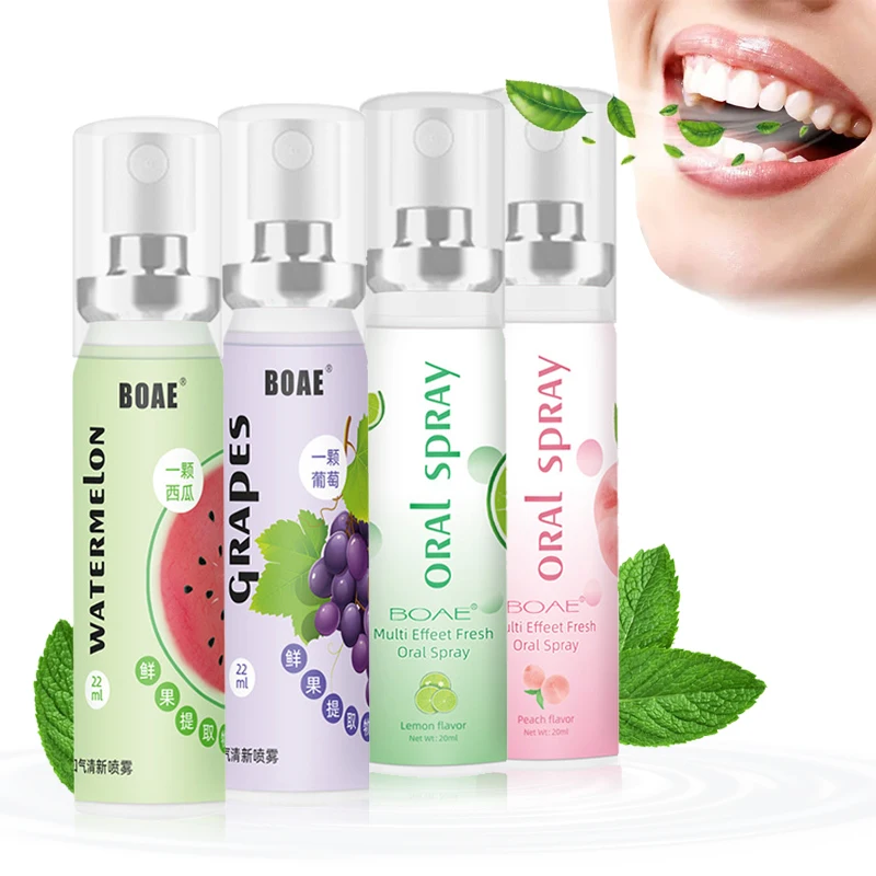 Wholesale Mint Oral Breath Spray Natural Fresh Fruit Dry Mouth Spray Removal Bad Breath 0 Alcohol Breath Fresheners