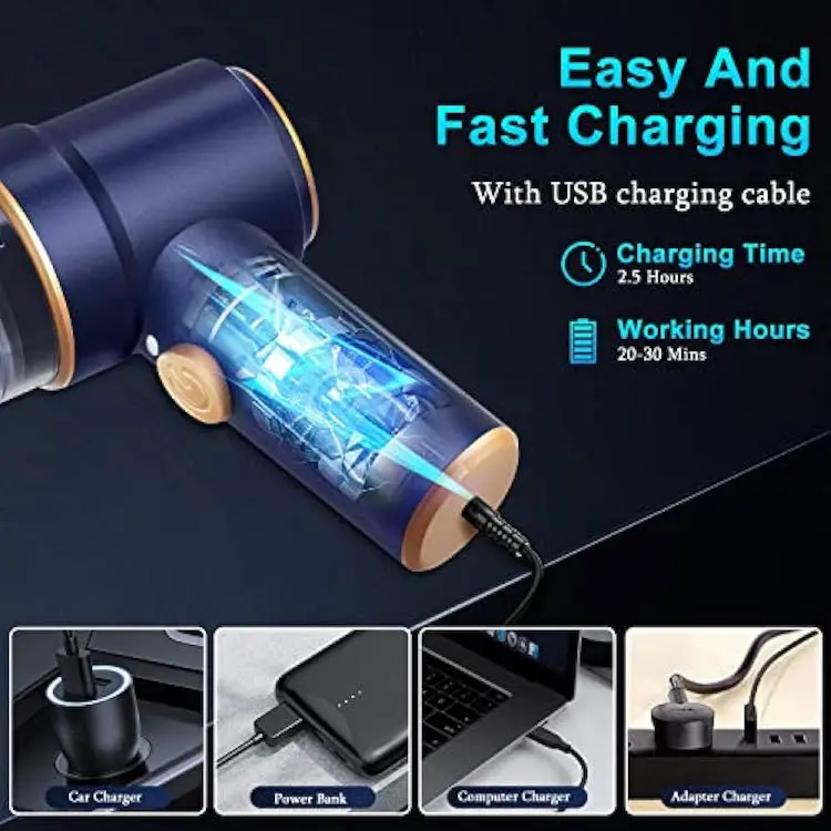 Handheld Car Vacuum Cleaner and Air Duster 120W High Power Wet and Dry Handheld Car Vacuum Cleaner with LED Light