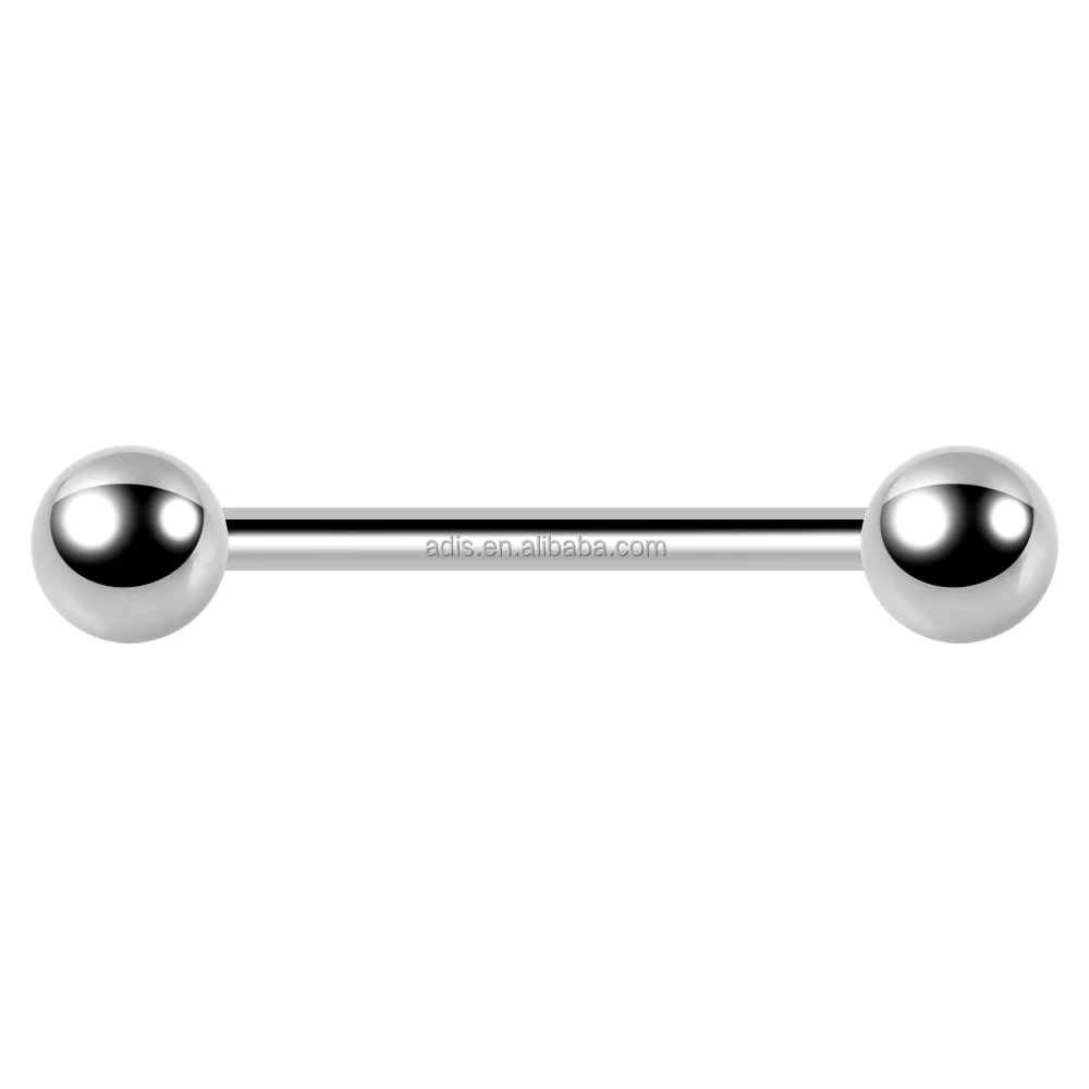 Classic Ball Nipple Ring Body Art Piercing Stainless Steel Women Push In Tongue Barbell Jewelry