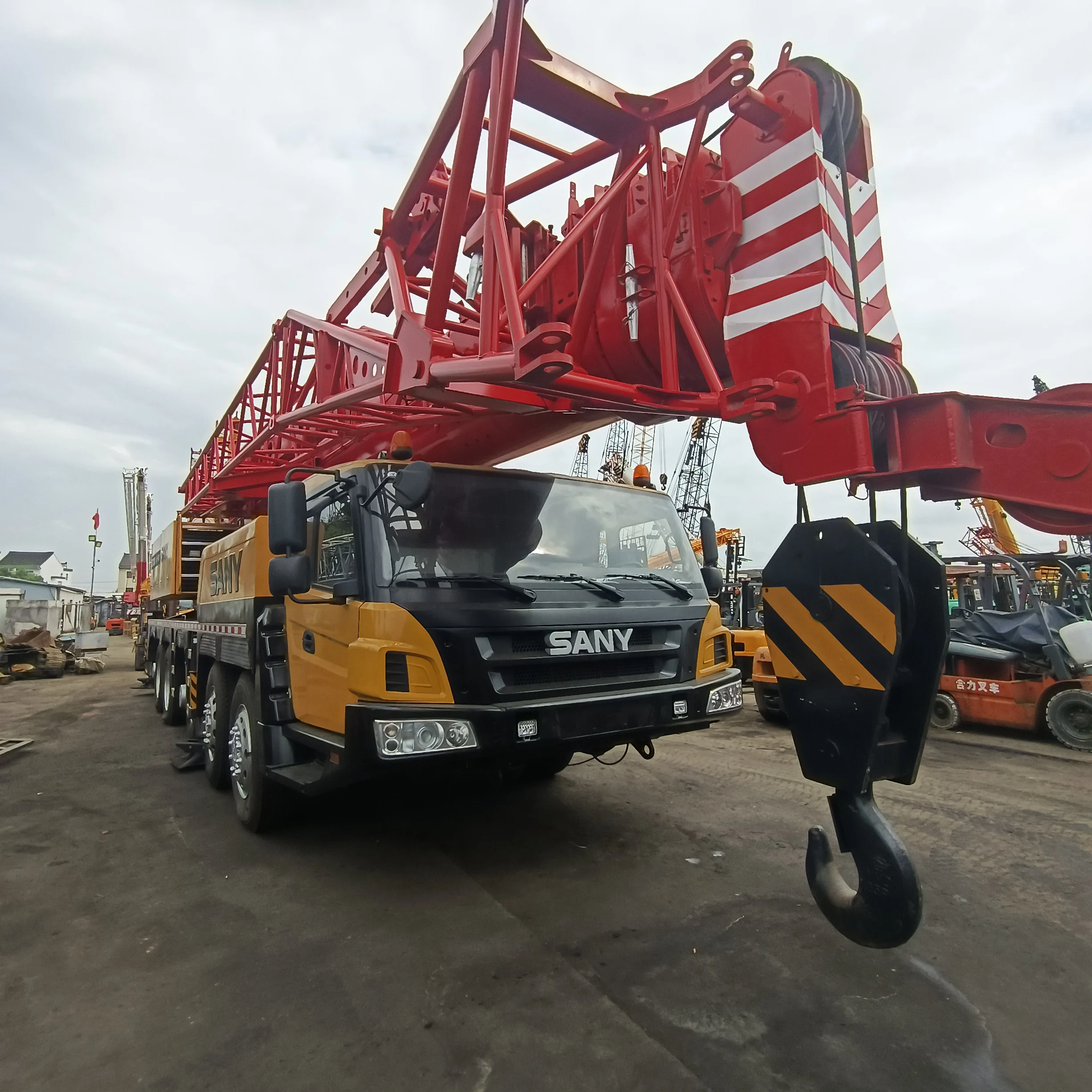 used truck crane sany stc1000 100 ton mobile crane hydraulic boom arm 4x4 truck mounted crane