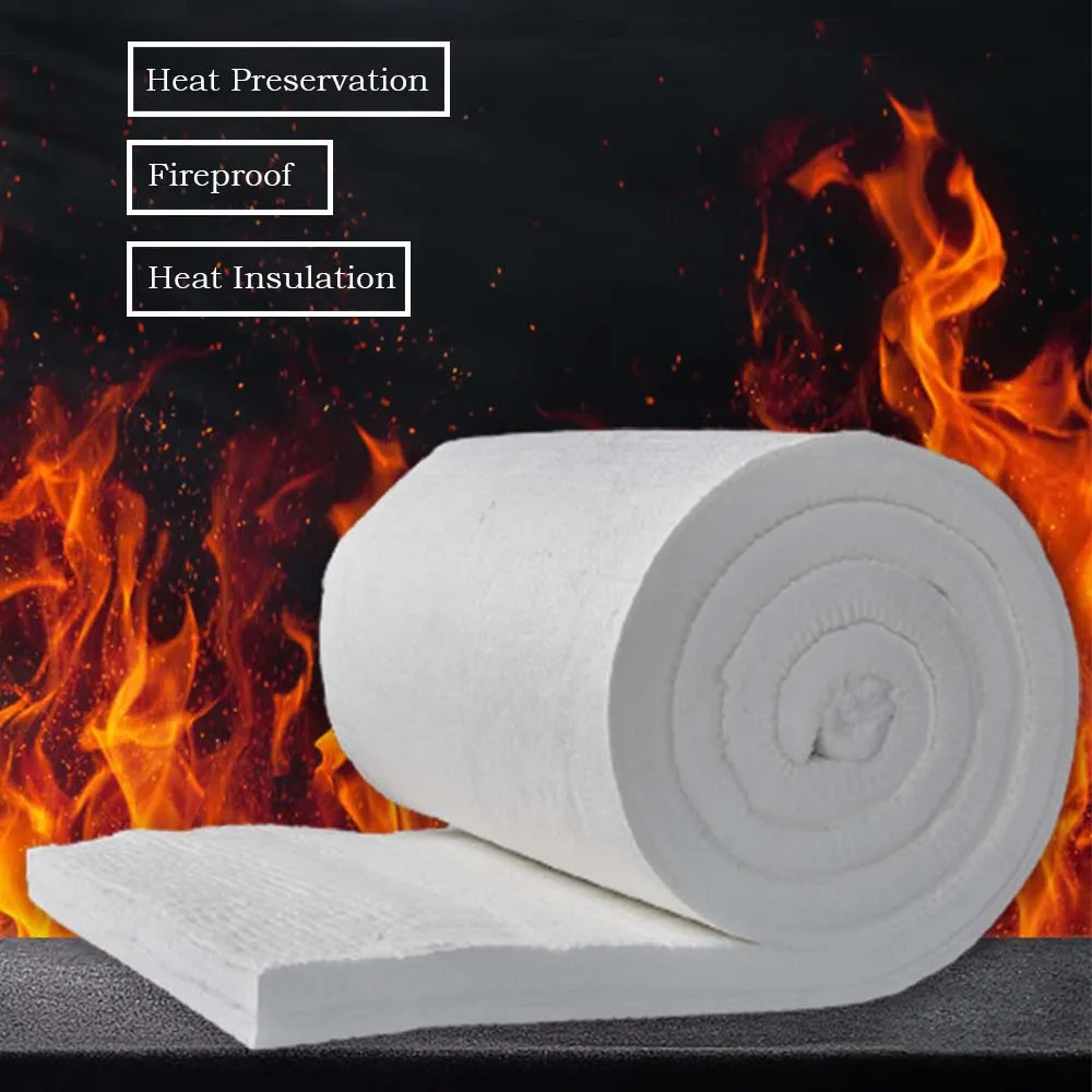 Fireproof Ceramic Fiber Blanket Fabric High-Temperature Resistant Insulation For Ovens, Kilns, Forges & Fireplaces
