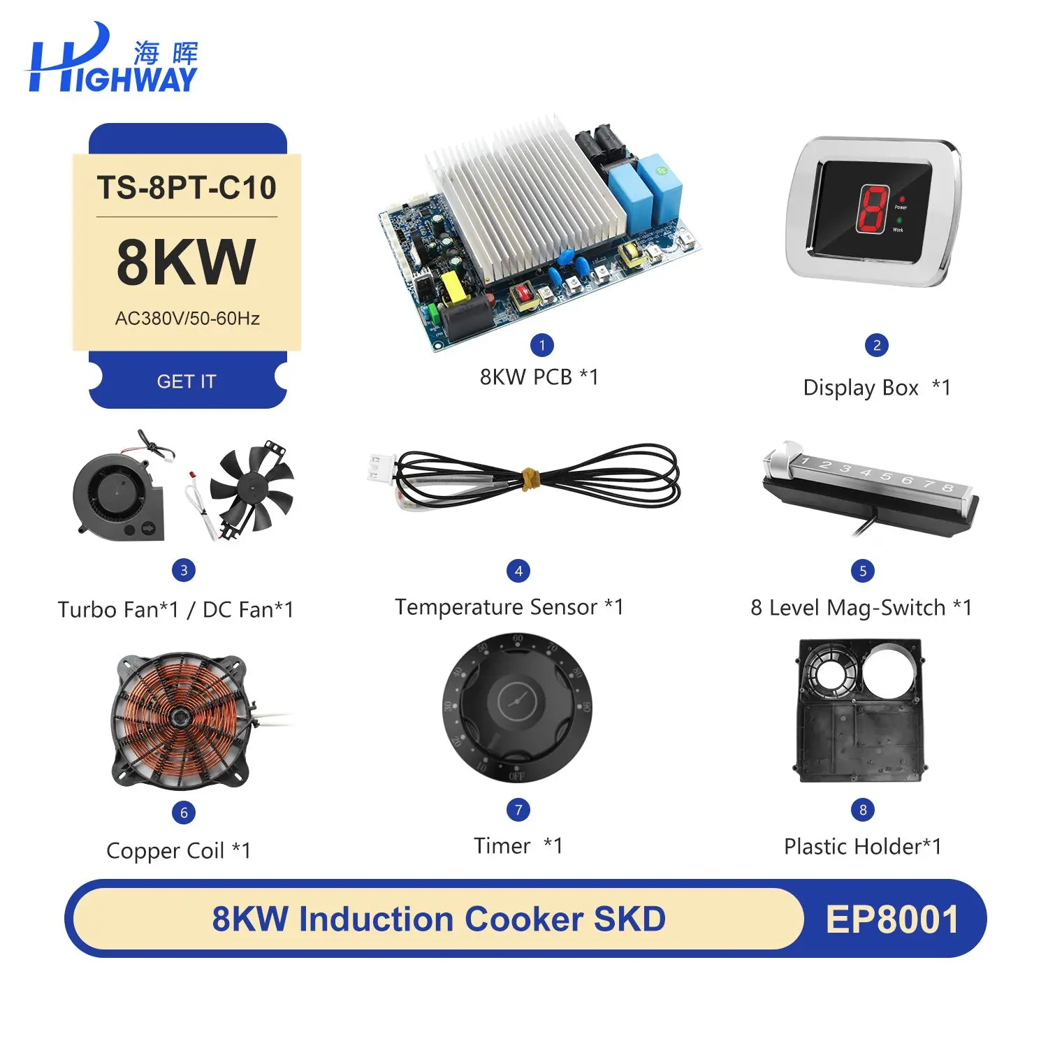 8000W 380V Half Bridge UART Induction Module Pcb Board Inverter Induction Cooker Parts
