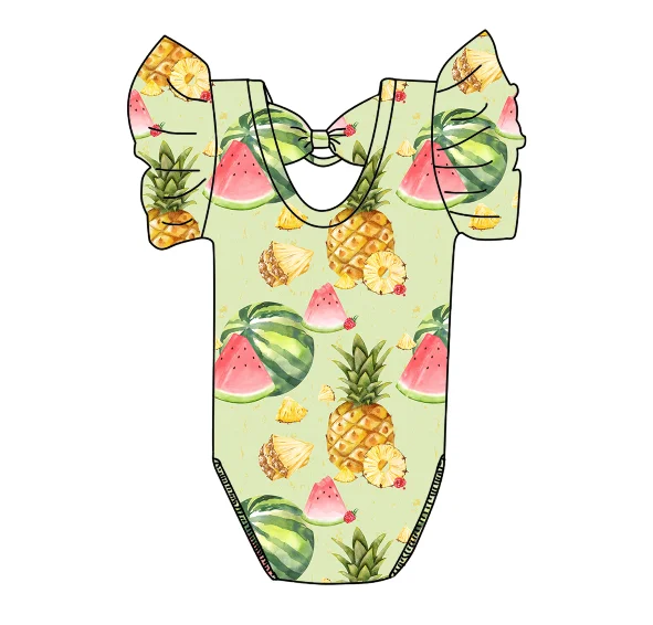 Zs55 boys clothing sets summer dress cotton t shirt watermelon printing girls swim suit