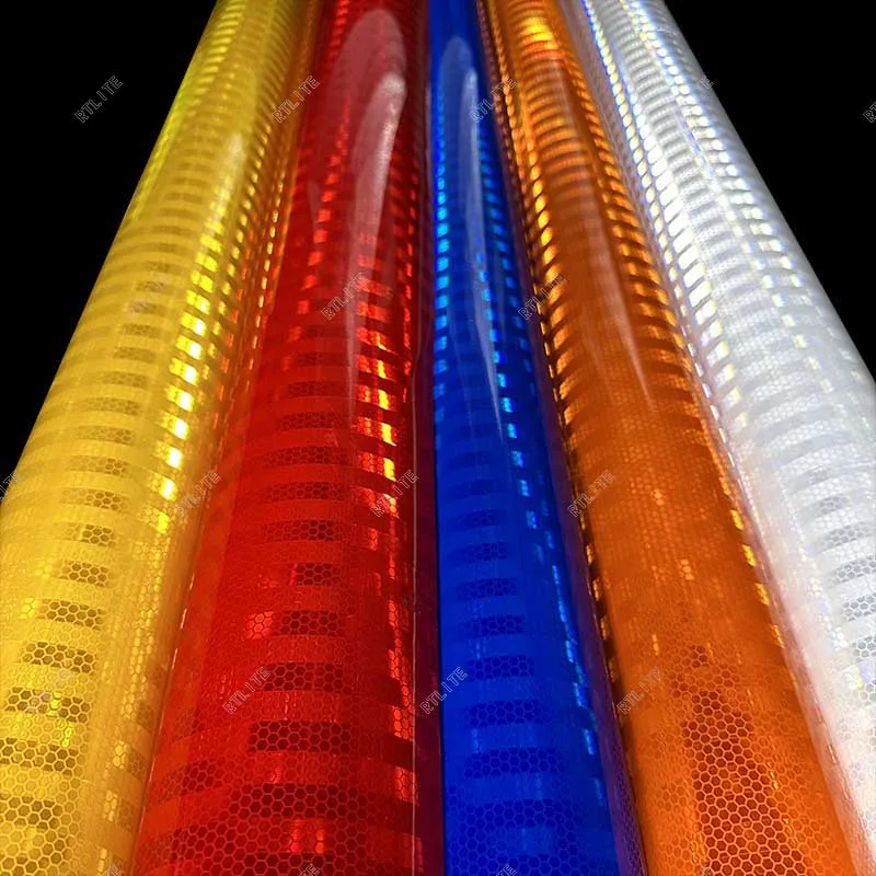 High Visibility Road Way Safety Vinyl Prismatic EGP Yellow Latex Sheeting Reflective Vinyl Roll
