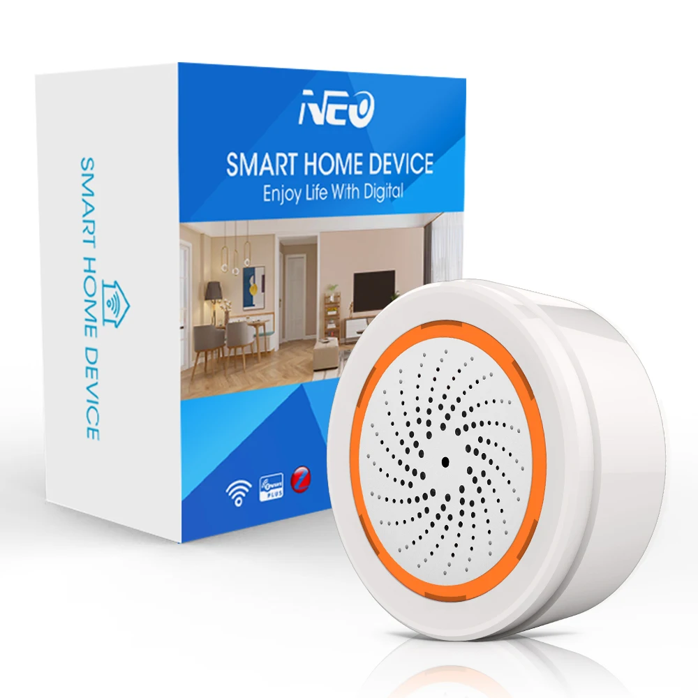 home alarm temperature and humidity sensor zigbee 3.0 smart indoor siren