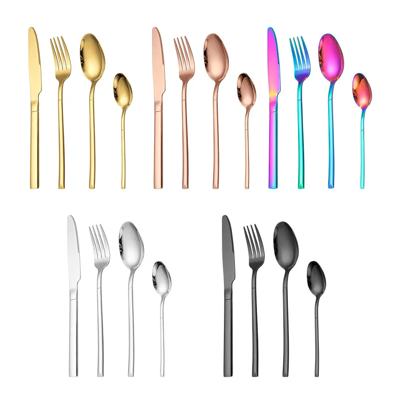 Piece Nordic Set Pcs Rose Gold 304 Tableware Christmas Color Laguiole 24 Cutlery