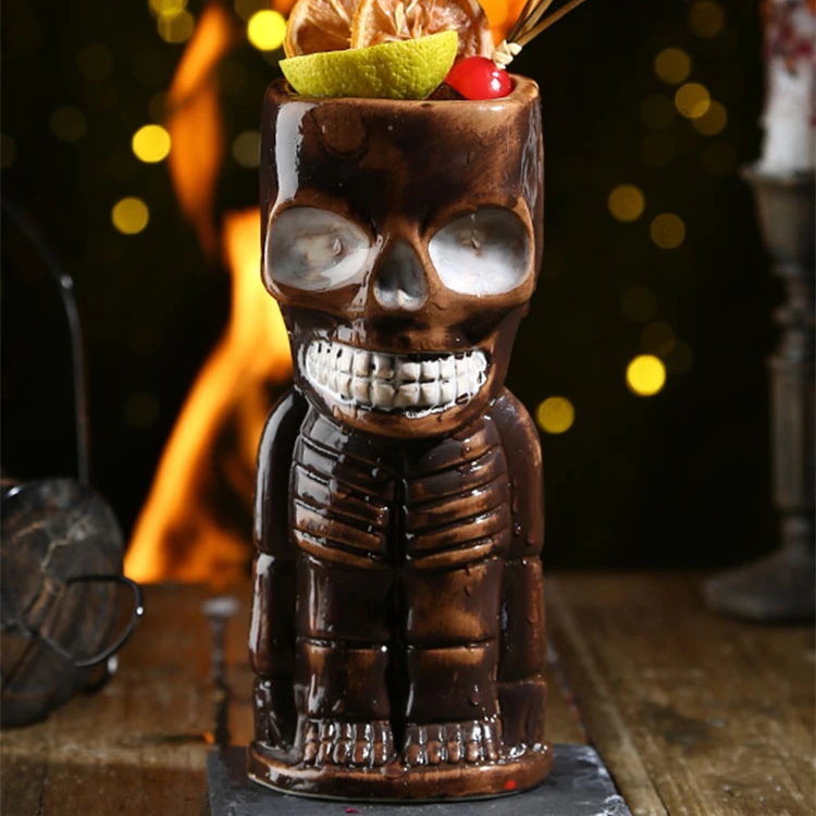 Оптовая продажа в наличии разнообразные дизайны керамическая кружка Tiki гавайский бар поп Керамическая Высококачественная чашка для гавайской тики