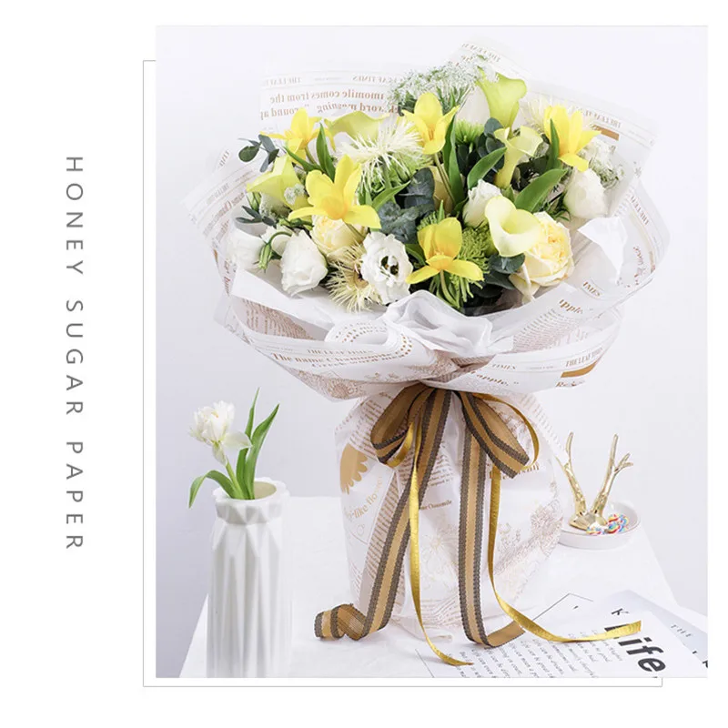 New design flower wrapping paper cellophane wrapping paper for bouquet Colorful Packaging Flower Gift Wrapping Paper matte film