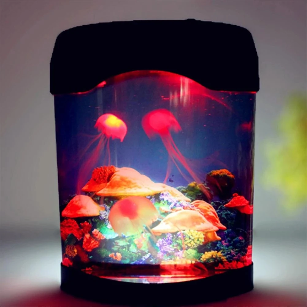 LED Jellyfish Lava Lamp Colorful USB Rechargeable Night Light Room Decor Decoration Bedroom Toys For Children Personalized Gift