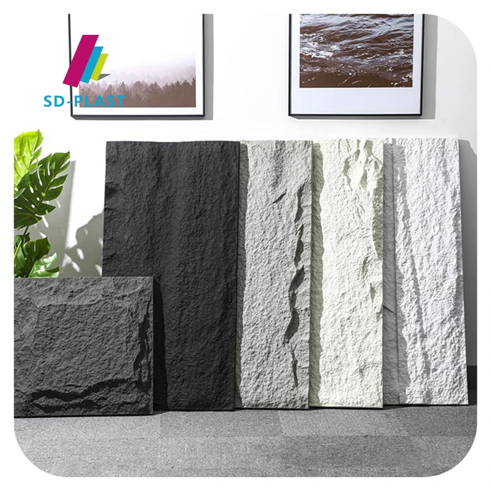 Artificial stone look pu stone panel waterproof outdoor pu mushroom stone panels pu wall