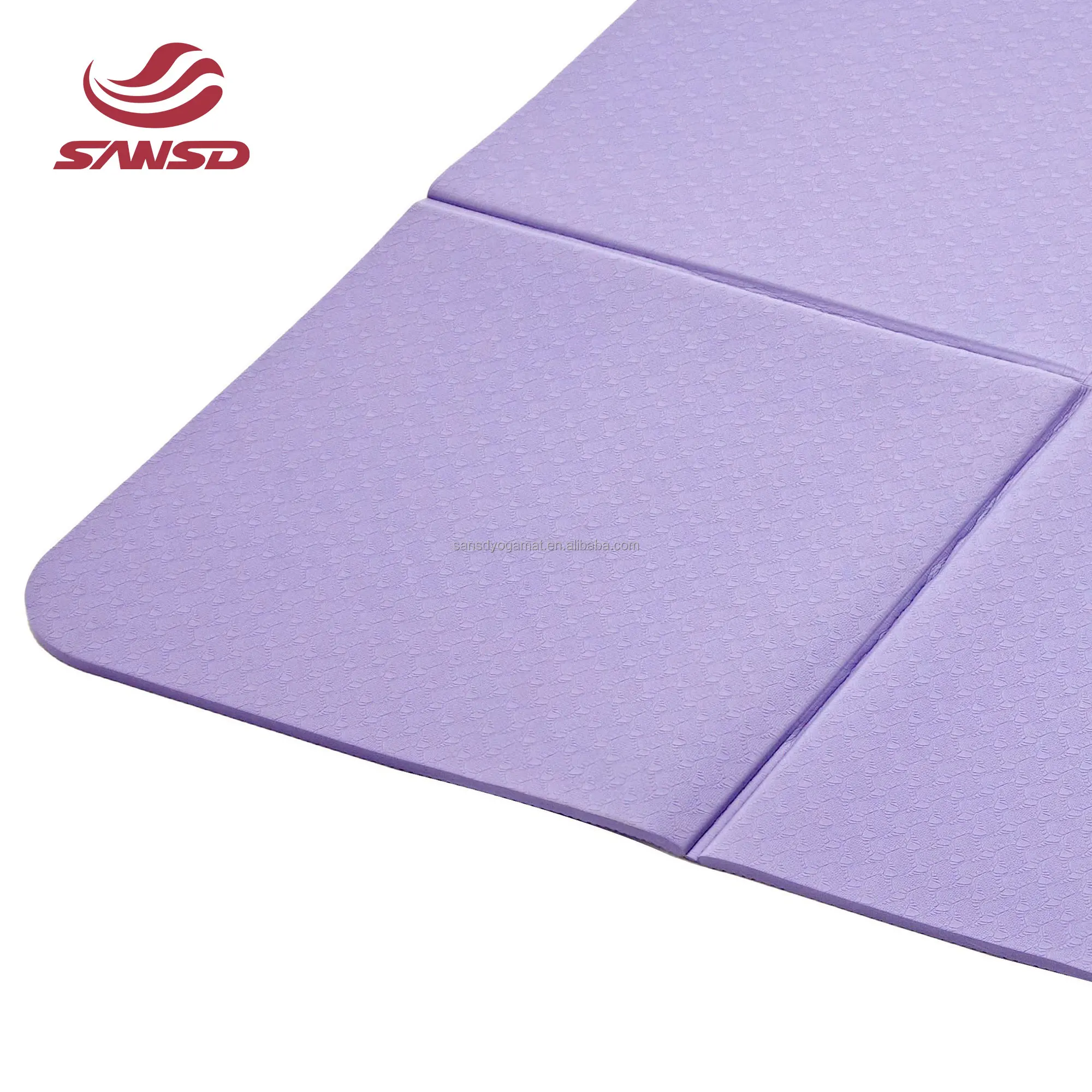 Sansd Custom Logo Eco Friendly High Density Non Slip Exercise Sport Fitness Pilates Green 6mm Premium Foldable Tpe Yoga Mat