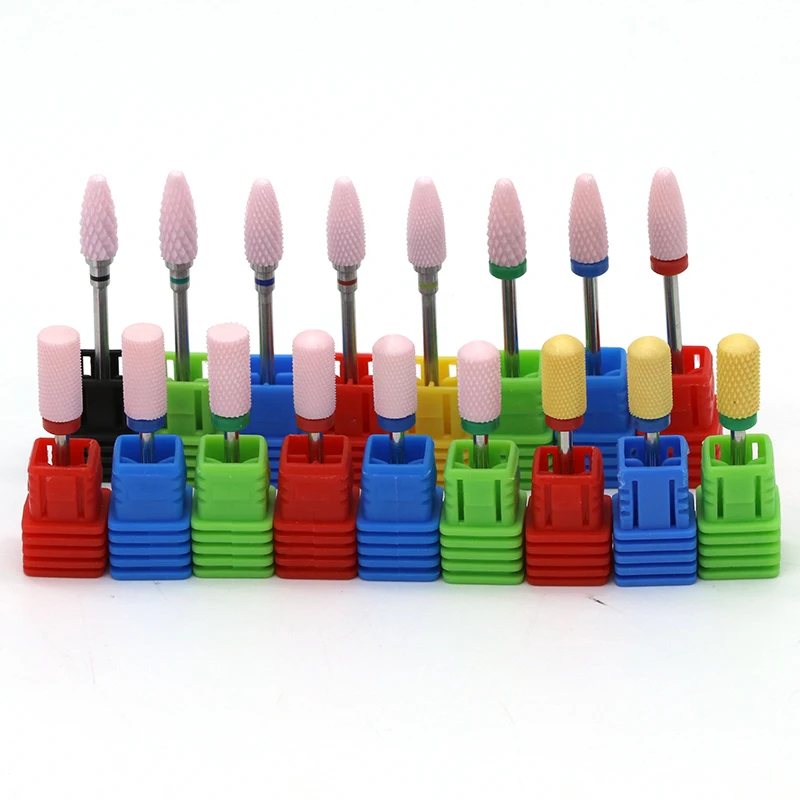 Professional Bullet Shape Bit Remove Gels Cross Cut Scrap Nail Art Ceramic Drill Bit Dental drill bits