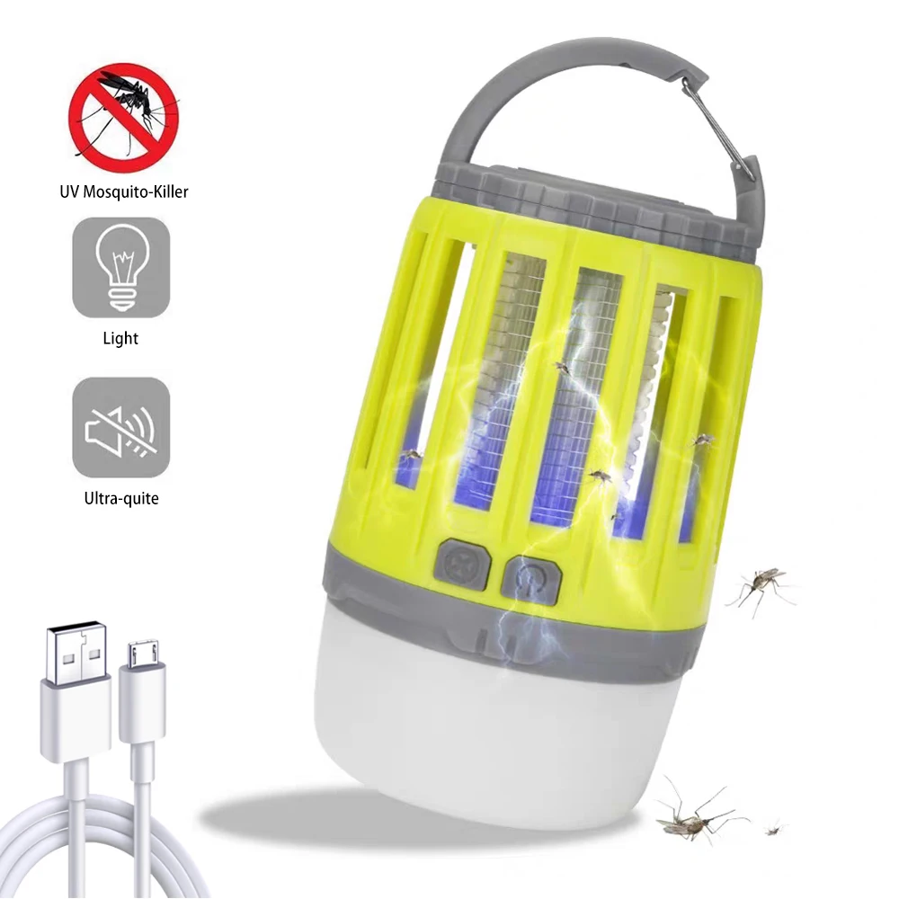 USB Rechargeable Multifunctional Outdoor Mosquito Zapper Led Camping Lantern Portable Buzz Repel Insect Killer Lamp