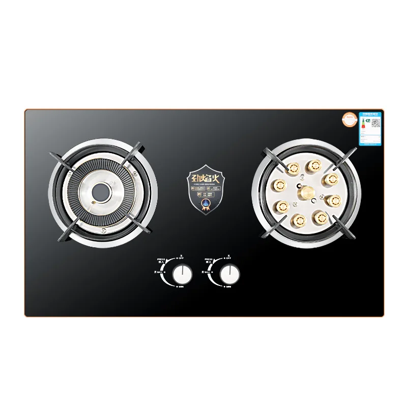 Hot selling gas cooker LPG smart gas cooktops glass top battery Ignition 2 burner gas stove for kitchen