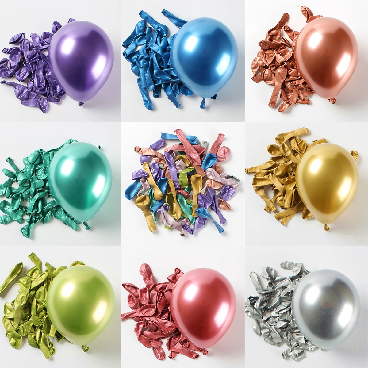 Free Sample 5/9/10/12/18/36 Inch Helium Wedding Party Metallic Chrome  Latex Balloons in China