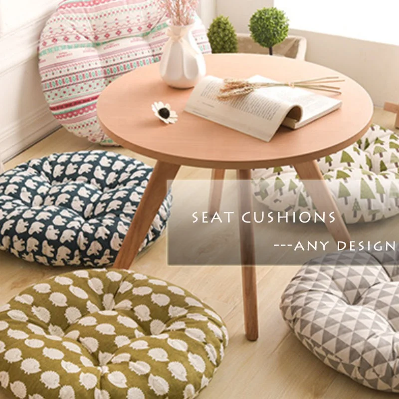 Cheersee round elephant animal cotton linen custom printed large arabic floor seatiing sitting cushions for floor