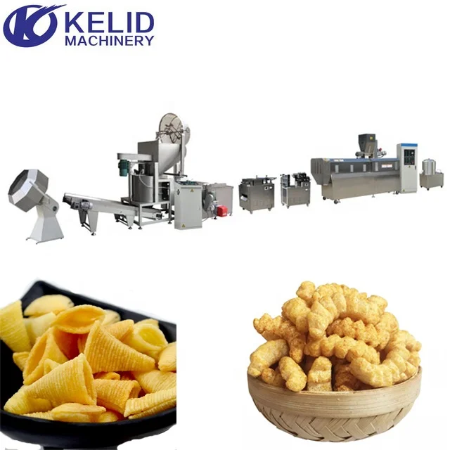 single screw extruder fried pellet chips snack food machine