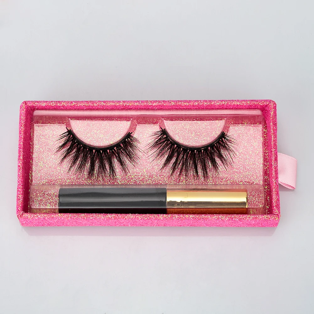 Private Label Magnetic Eye Lashes 5 Magnet Synthetic Magnetic Eyelashes With Eyeliner kit