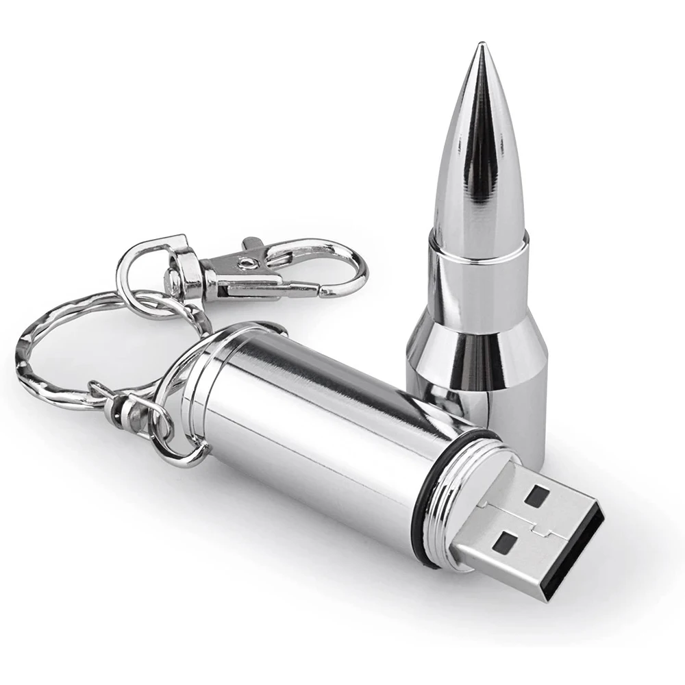 Флеш-накопитель USB в виде пули, 1 ГБ, 2 ГБ, 4 ГБ, 8 ГБ, 16 ГБ, 32 ГБ, 64 ГБ, 128 ГБ