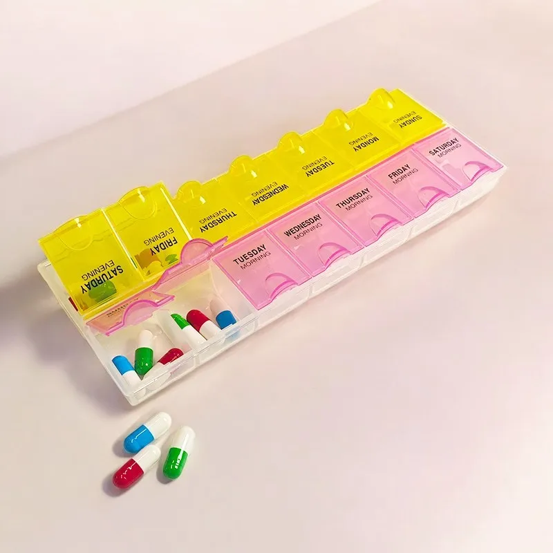 Best sale Plastic 7 day & 4 times pill organizer weekly Month pill box 28 Compartment Medicine Case Box