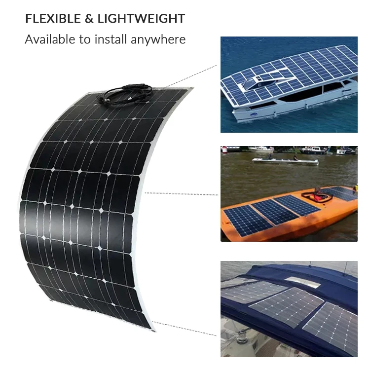 60w 100w 150w 180w 200w 270w 360w 400wCustomized power Monocrystalline reasonable price marine semi flexible solar panel