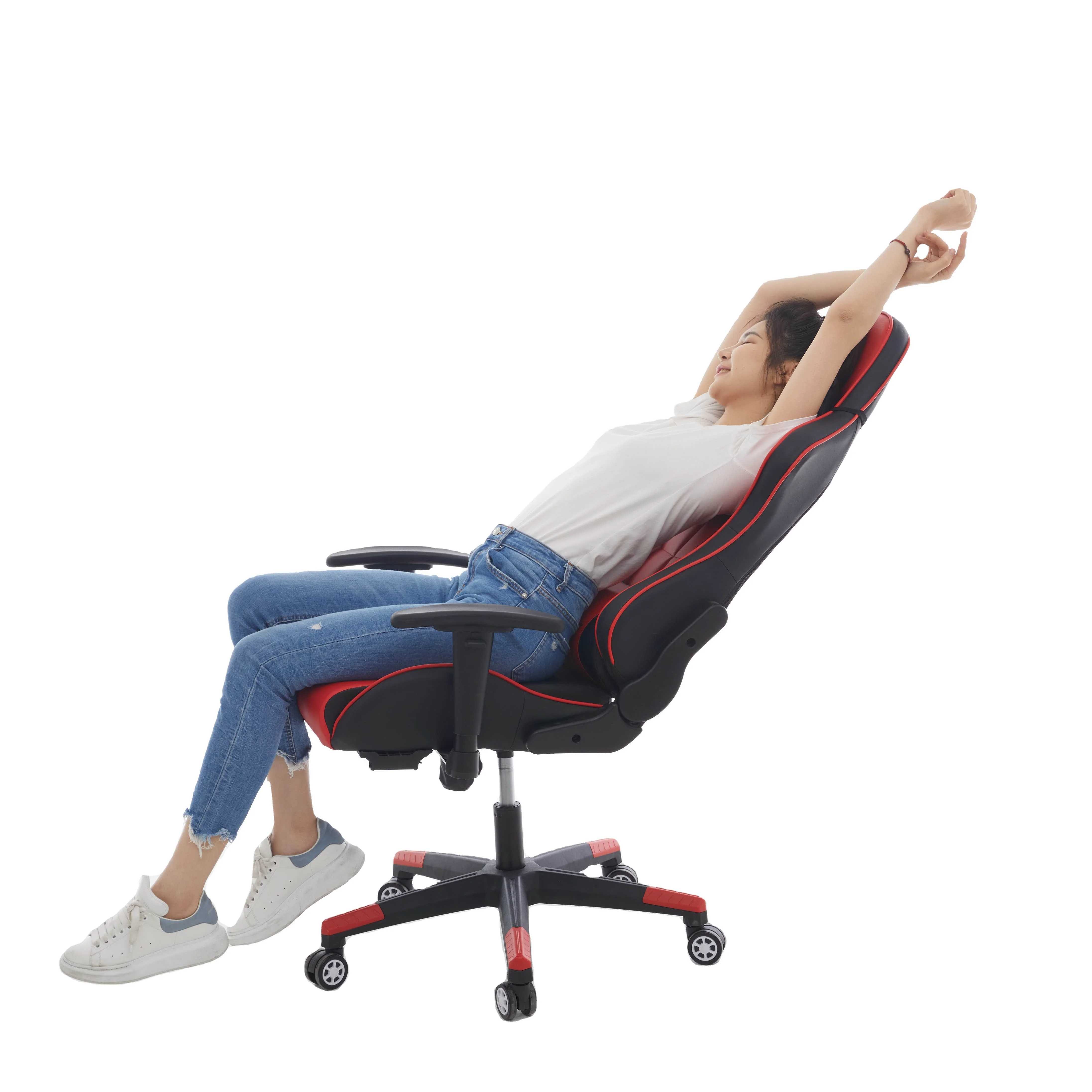 hot sale anji pu leather cyber PC gamer with racing style led drop shipping gaming chair