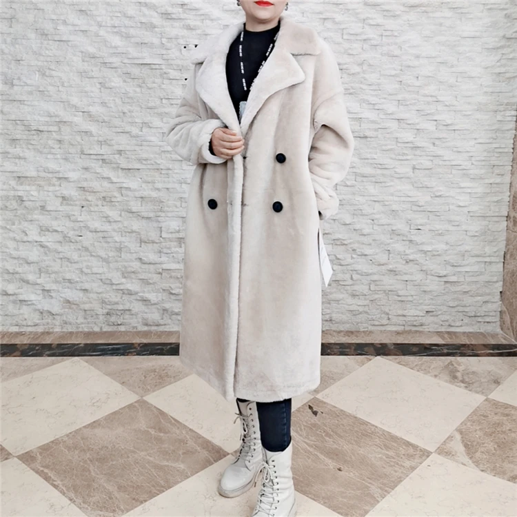 
2020 winter fashion sheepskin fur coat sustainable warm sheepskin woman coat 