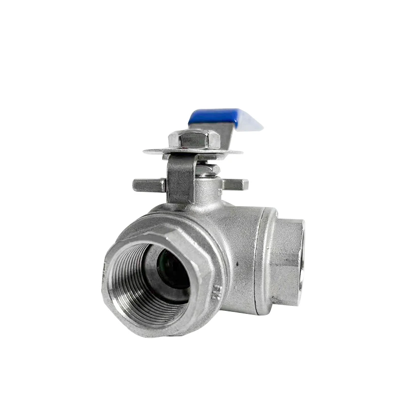 L-Type T-Type 3-Way Manual Control Valve Stainless Steel Female Three-Way Ball Valve