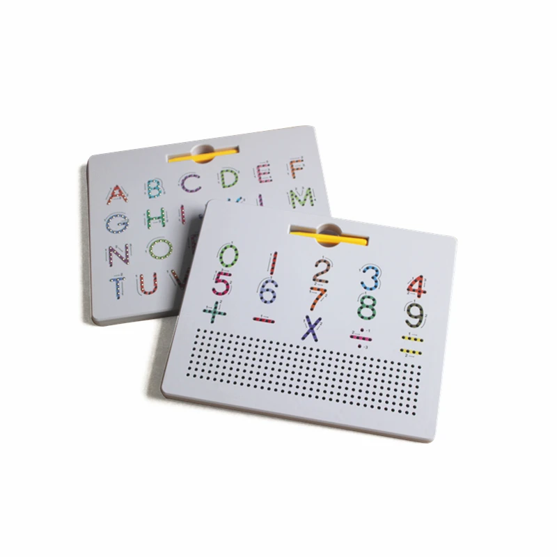 2-in-1 Double Sided Magnetic Drawing Board ABC A-Z Letter, Number, and Freestyle Writing Playboard 12x10 inch magpad