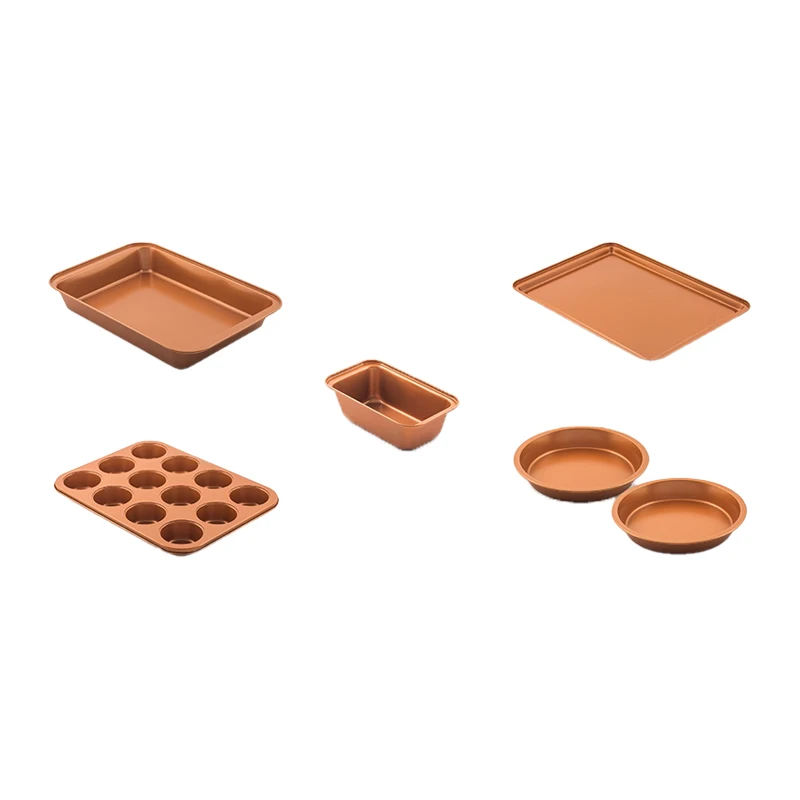 
Non Stick Carbon Steel Kitchen Baking Pans 6 Pieces Bake ware Set 