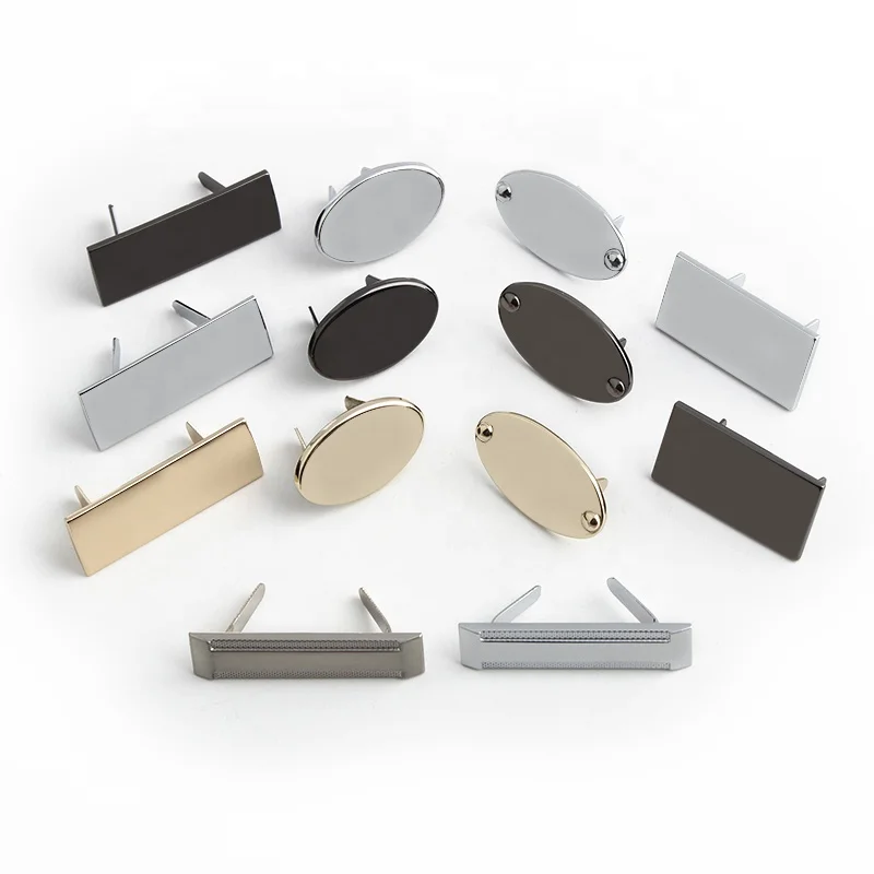 Fashion Bag Accessories Custom Name Logo Tags Plate Metal Accept  Laser Engraved Name Brand Logo For Handbag