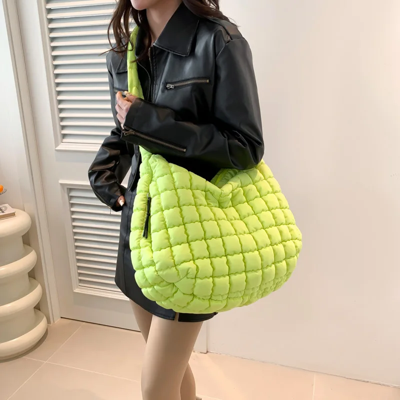 Fashion Polyester Puffer Hobo Bag Casual Popular Sport Bags Large Capacity Ladies Shoulder Bags