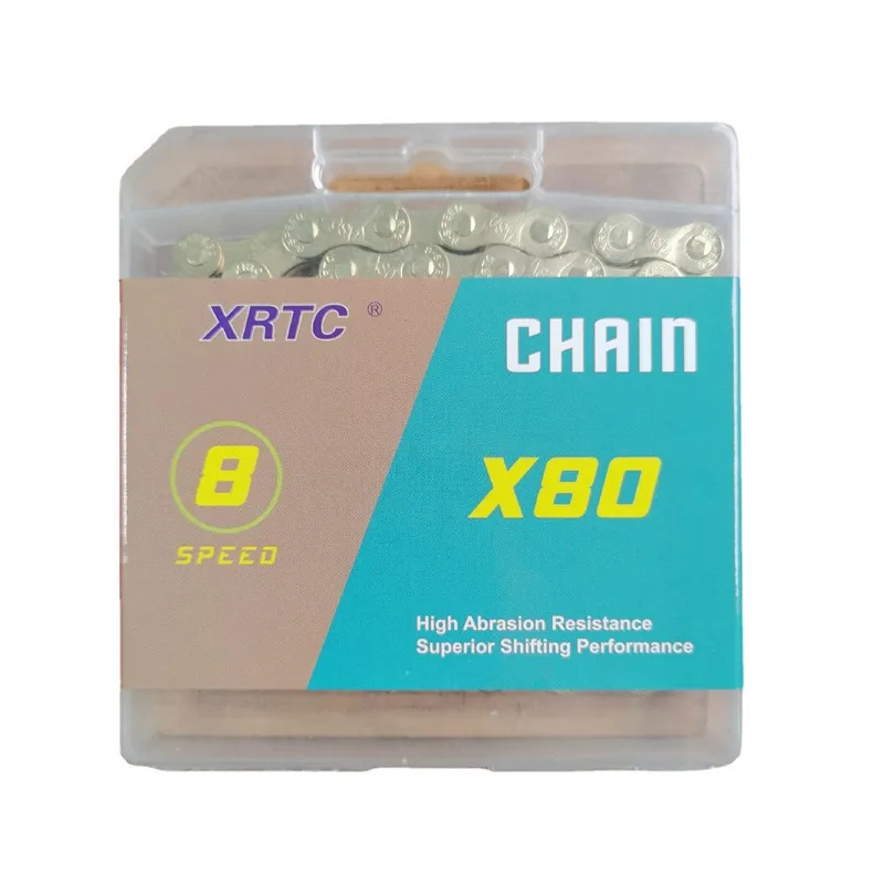 Велосипедная цепь XRTC 6 7 8 скоростей 116 звеньев коричневая серебряная золотая (1/2x3/32 дюйма) велосипедная