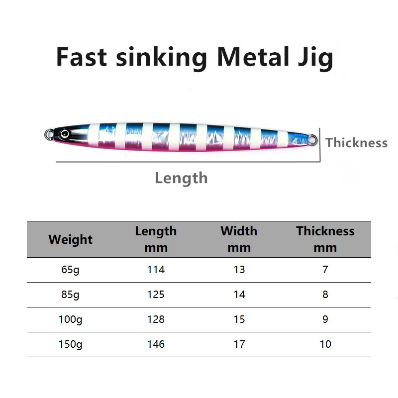 MISTER JIGGING metal jig fishing lures fast speed sinking lures 65g-150g saltwater metal jig fishing lure