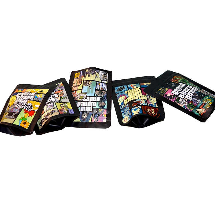 Custom Plastic Packaging 1 Pound Sealed Smell Proof Edible Stand Up Ziplock Bag 3.5 16 Oz 1lb Mylar Bags