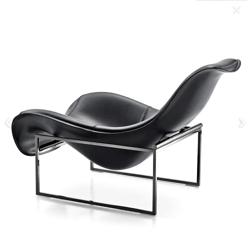 leisure Lounge European design Italy style home furniture leather upholstered seat metal frame Mart Arm chair