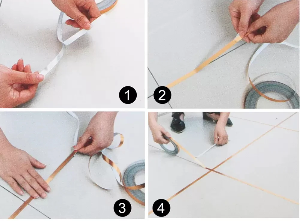 Wholesale Price  Decor Gold Silver Black Self Adhesive Wall Tile Floor Tape Sticker Home Decorations Corner Side Edge Tape Strip