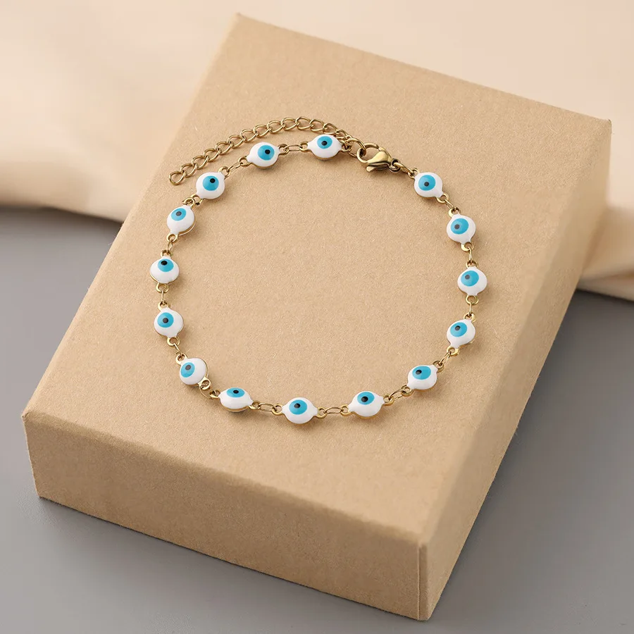 Wholesale Western Vintage Luxury Heart Zircon fine bracelets Charm Cuff Bracelet Thin Chain Stainless Steel Bracelet for Women